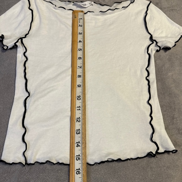 MNG Lettuce Edge T-Shirt White XS - Picture 3 of 5